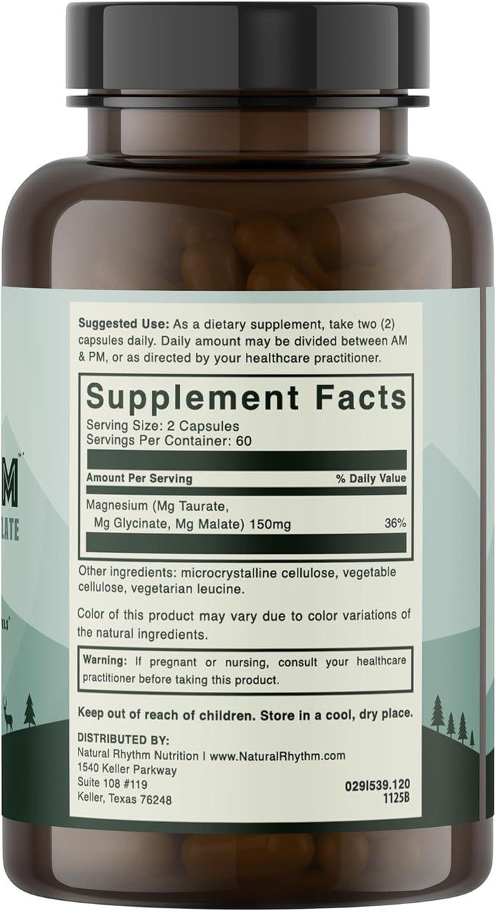 Natural Rhythm Triple Calm Magnesio 150 mg - Paquete de 2 - Supleme...
