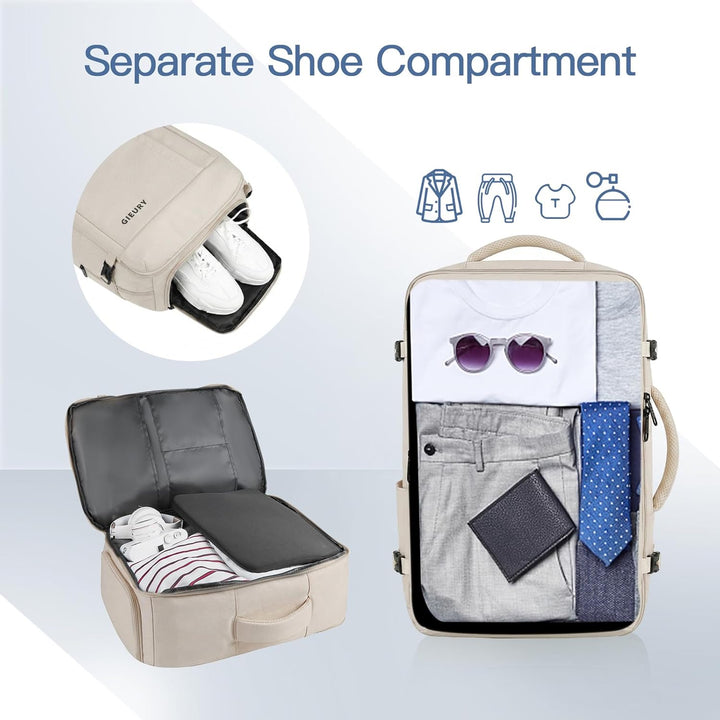 Gieury Mochila de viaje, mochila extragrande expandible de 50 litro...