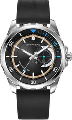 SAPPHERO Reloj para hombre con subesfera de fecha/esfera de números arábigos, cuarzo analógico, correa de acero inoxidable/piel, 164 ft impermeable, reloj de pulsera de vestir casual para trabajo de