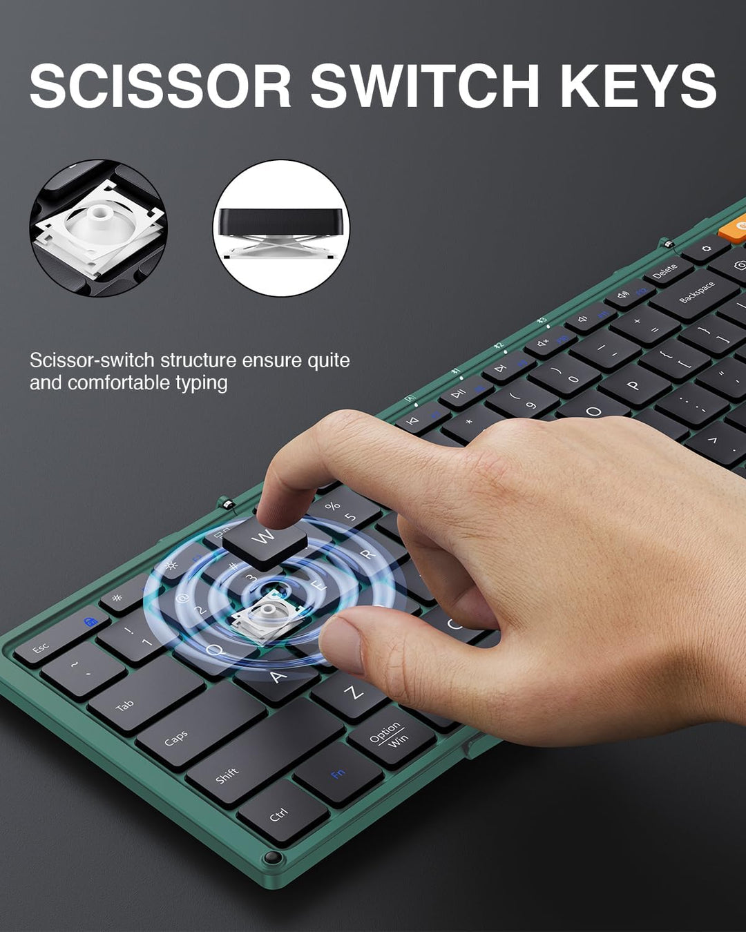 ProtoArc XK01 - Teclado Bluetooth plegable, teclado inalámbrico por...