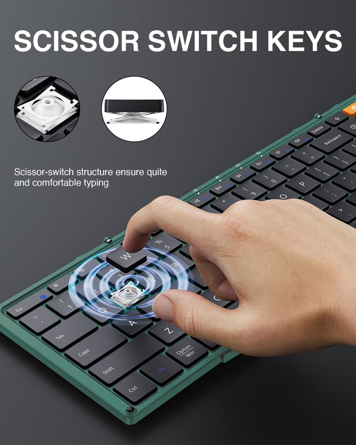 ProtoArc XK01 - Teclado Bluetooth plegable, teclado inalámbrico por...