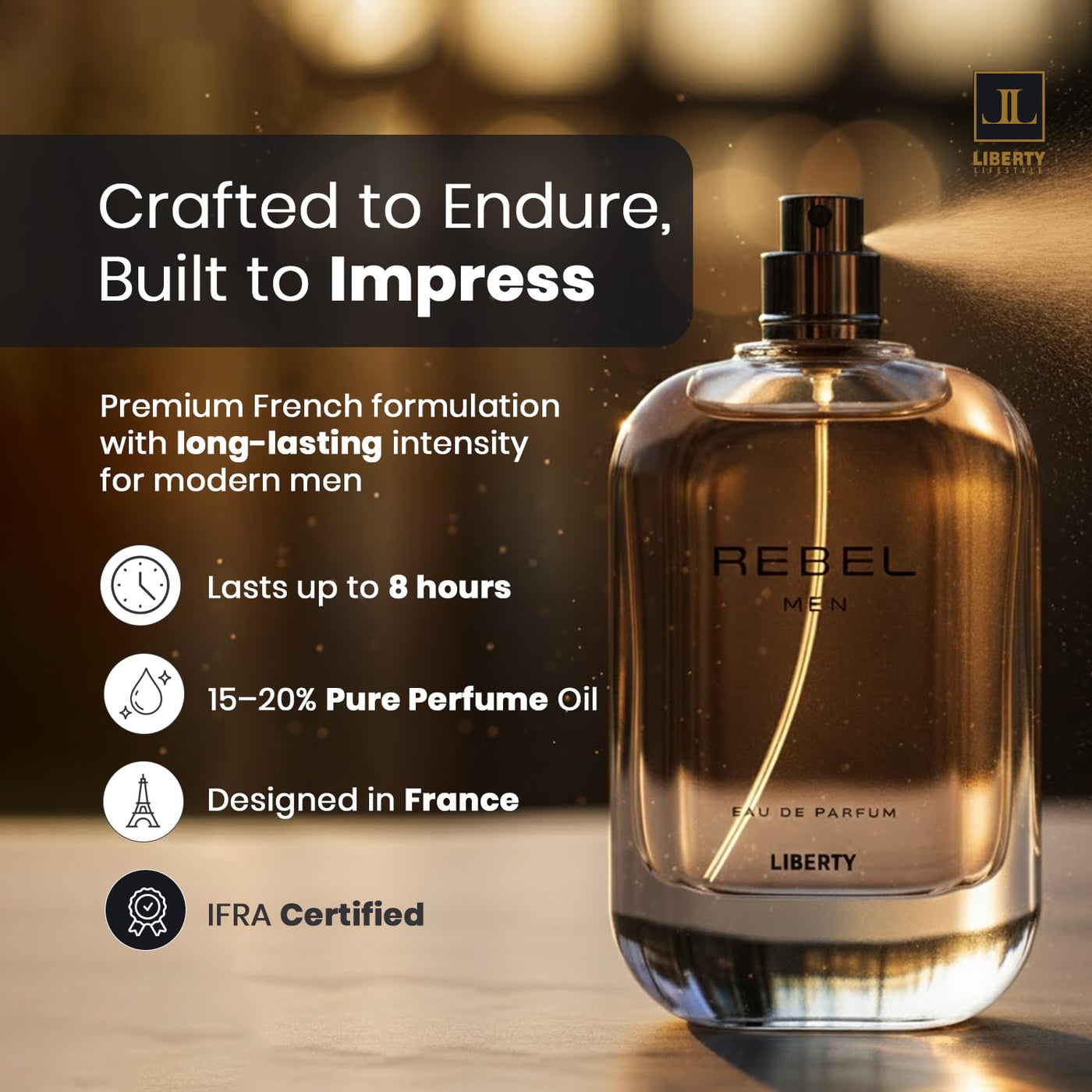 Liberty Luxury Rebel Perfume para Hombre 100ml, Poderoso Perfume de...