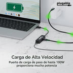 Adaptador USB C a Ethernet enchufable de 2,5 Gb con carga PD de 100 W