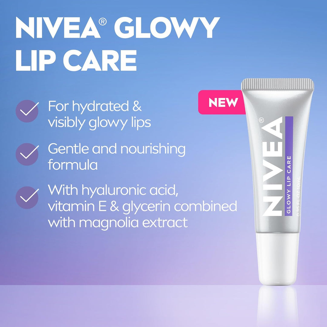 NIVEA Glowy Lips, bálsamo labial vegano con ácido hialurónico, vita...