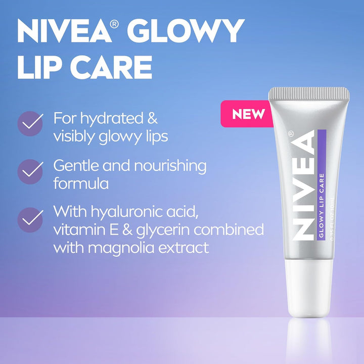 NIVEA Glowy Lips, bálsamo labial vegano con ácido hialurónico, vita...