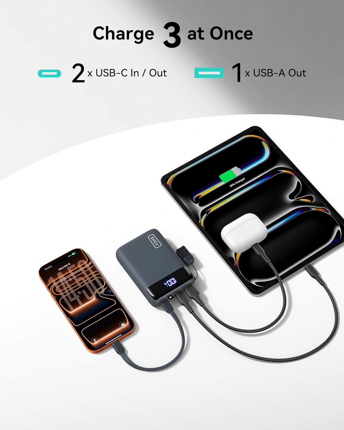 INIU Cargador portátil, banco de energía pequeño de 20000 mAh, carg...