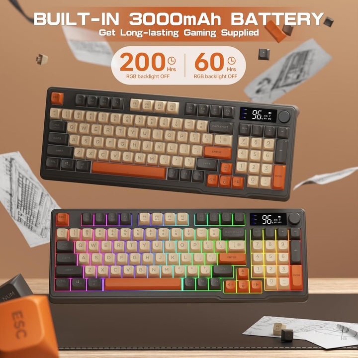 LexonElec Teclado Inalámbrico para Juegos M96, Control de Perilla B...