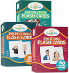 Juego de 149 tarjetas flash de preposiciones, emociones y verbos de acción, tarjetas fotográficas educativas con juegos de aprendizaje para niños pequeños, niños, adultos, personas mayores