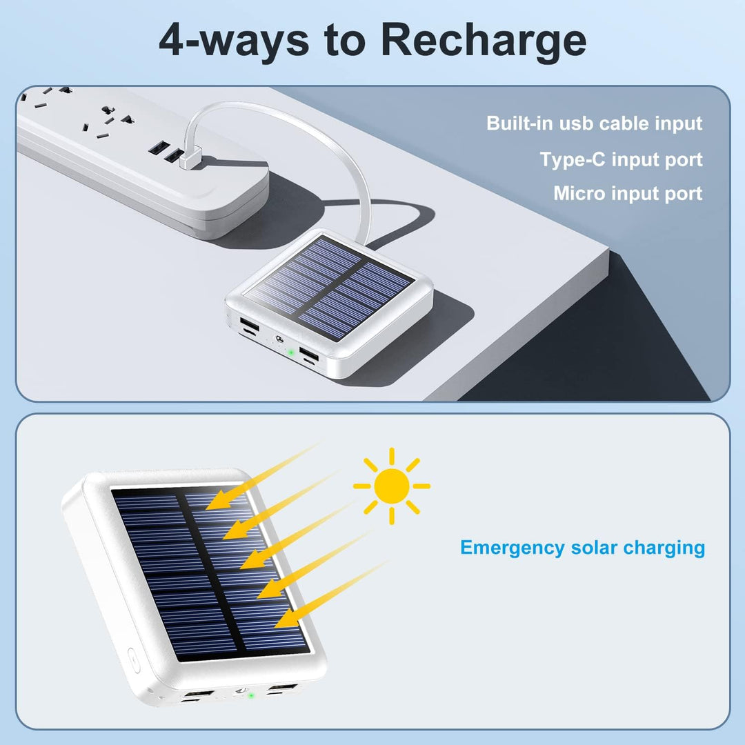 Xuniktek Cargador portátil solar de 12000 mAh, pequeño banco de ene...