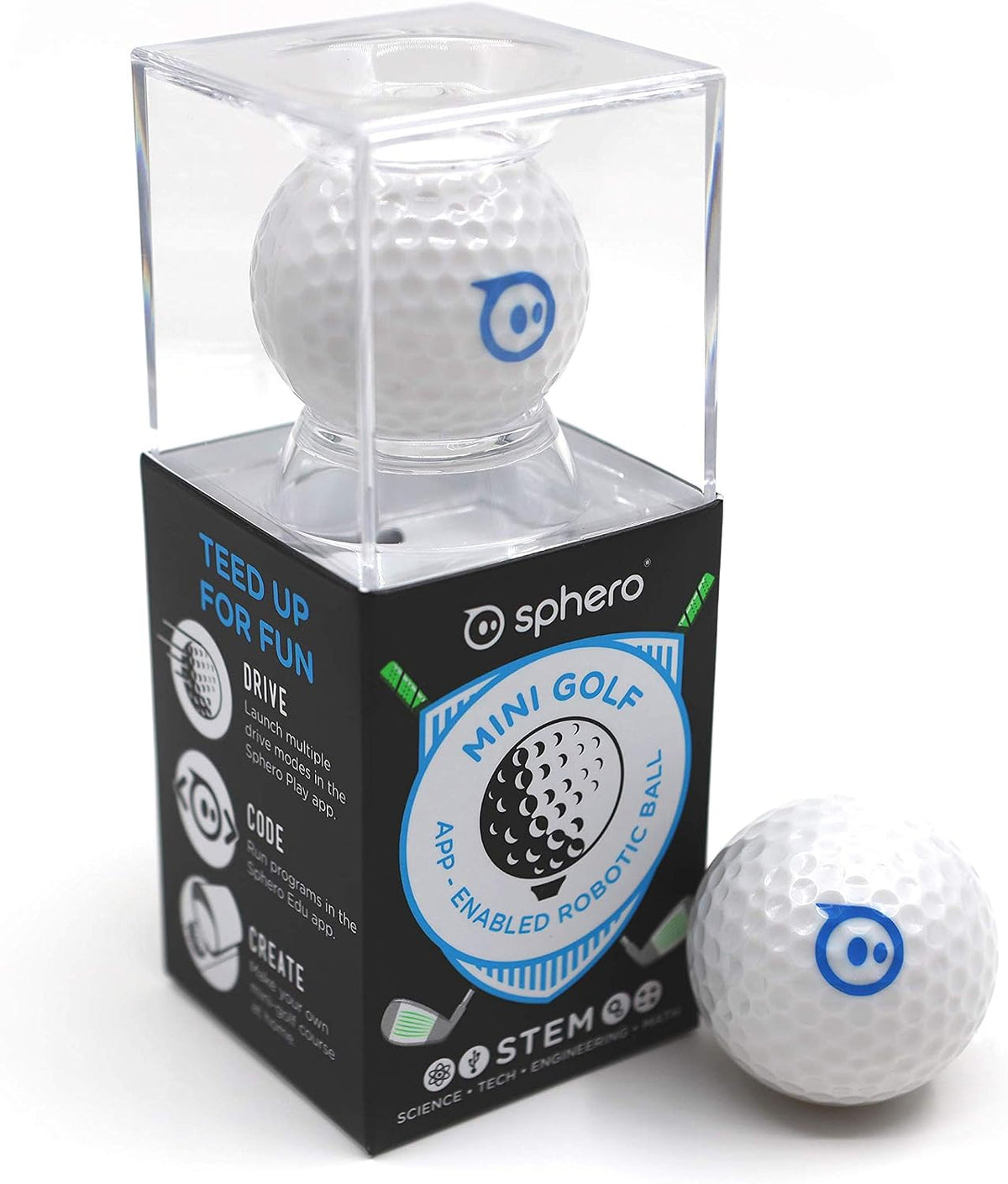 Sphero Mini Golf: Pelota de robot programable habilitada para aplicaciones – Juguete educativo STEM para niños de 8 años en adelante – Conduce, juega y codifica con la aplicación Play & Edu, color blanco cáscara de huevo