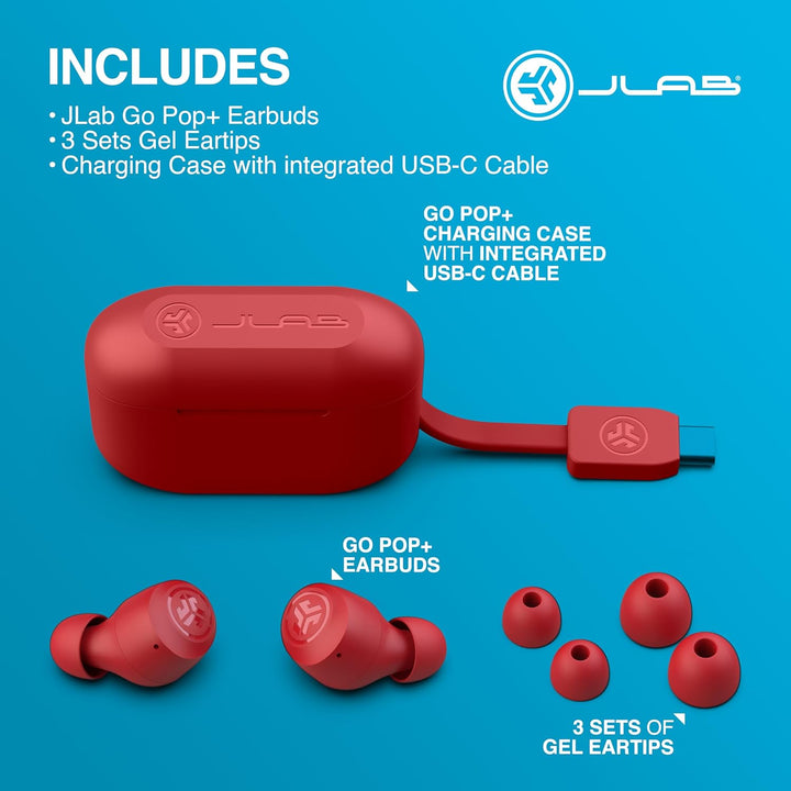 JLab Go Air Pop+ Auriculares inalámbricos verdaderos, auriculares i...