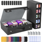 Caja de almacenamiento de cartas de intercambio UAONO con pantalla Commander, caja de cartas mágicas de 5 filas con asa y cerradura de aleación de aluminio para más de 3900 cartas sin funda, adecuada