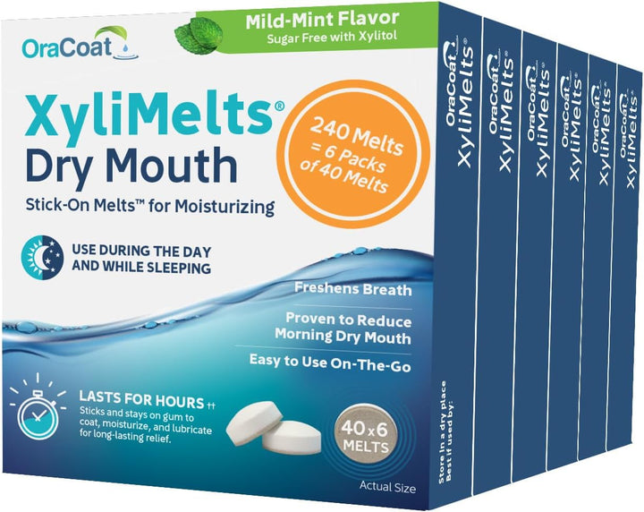 Oracoat XyliMelts - Discos hidratantes para la boca seca, sin azúca...