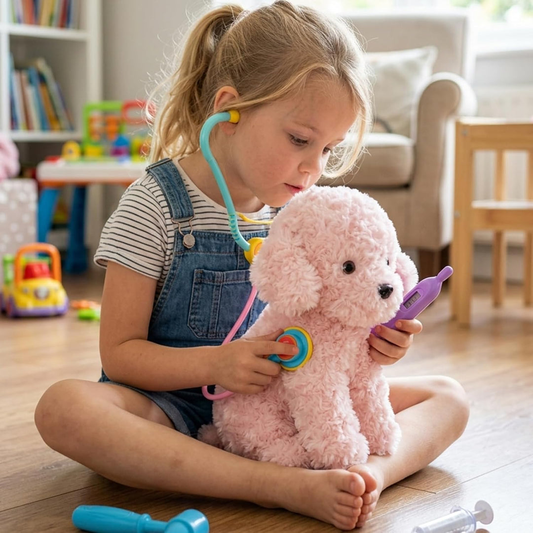WEIGEDU Animales de Peluche de Perrito Rosa Juguetes de Peluche, Ca...