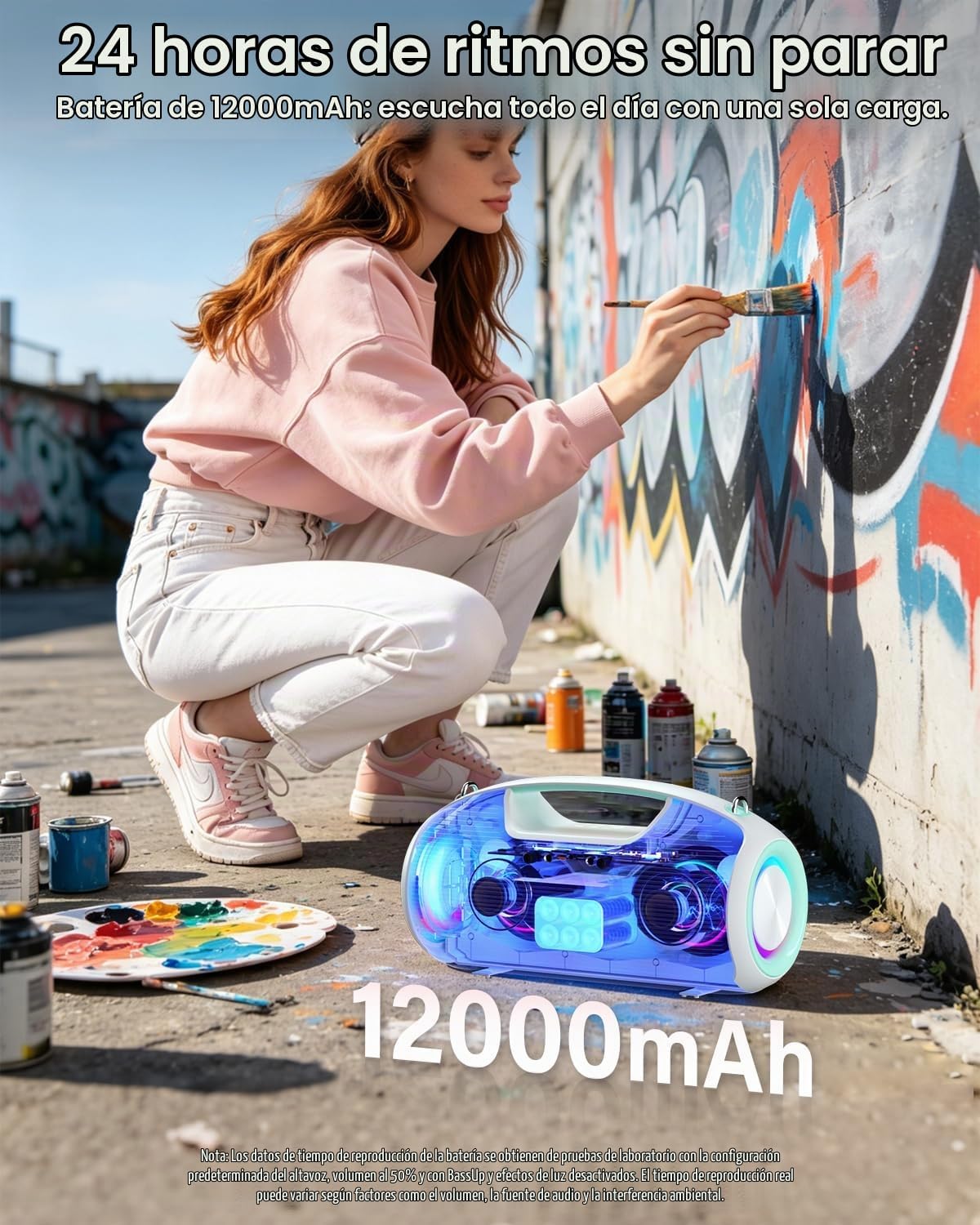 Altavoz Bluetooth, altavoces portátiles de pico de 200 W