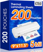 KTRIO Paquete de 200 hojas laminadoras de 5 mil, capacidad para documentos