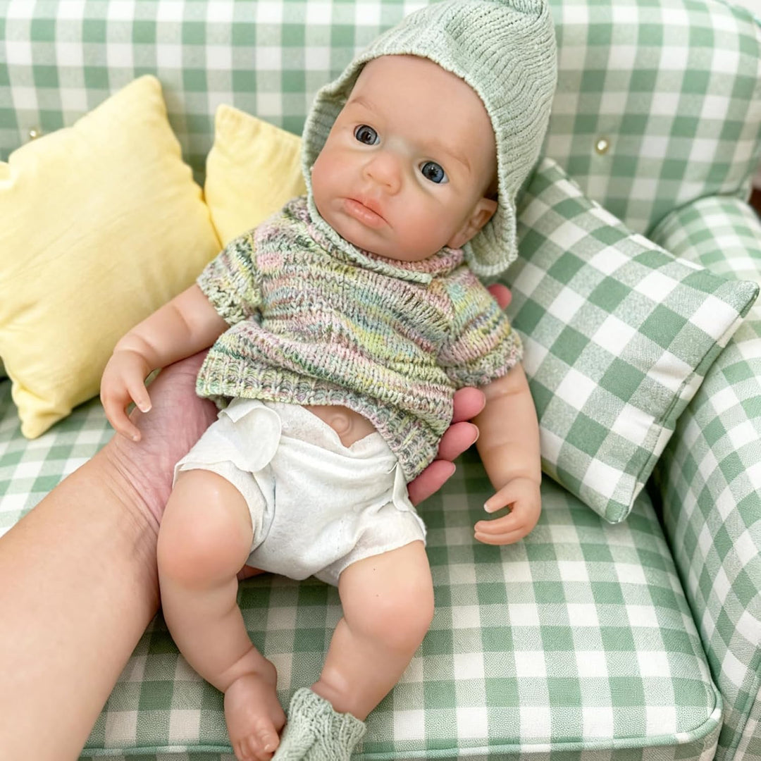 Gileutay Muñeca realista de silicona de 12 pulgadas con boca abierta