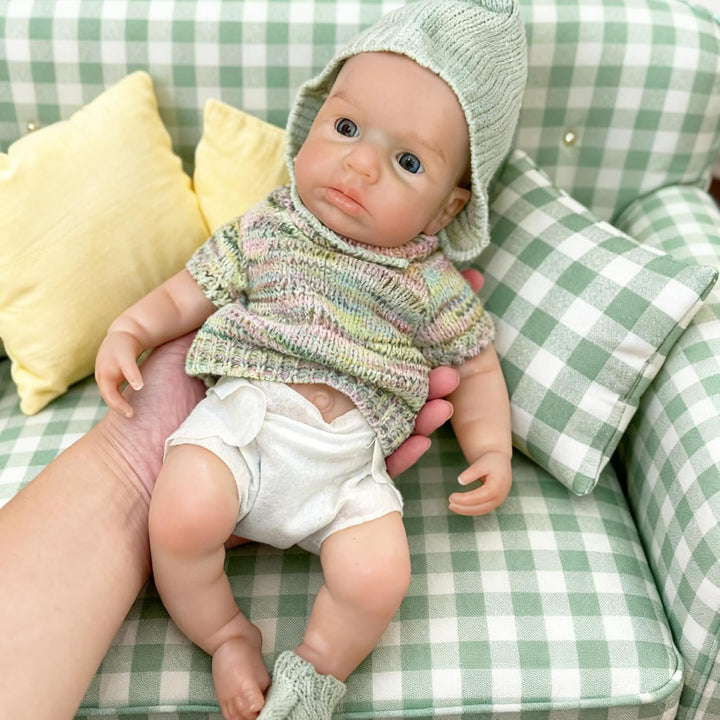 Gileutay Muñeca realista de silicona de 12 pulgadas con boca abierta