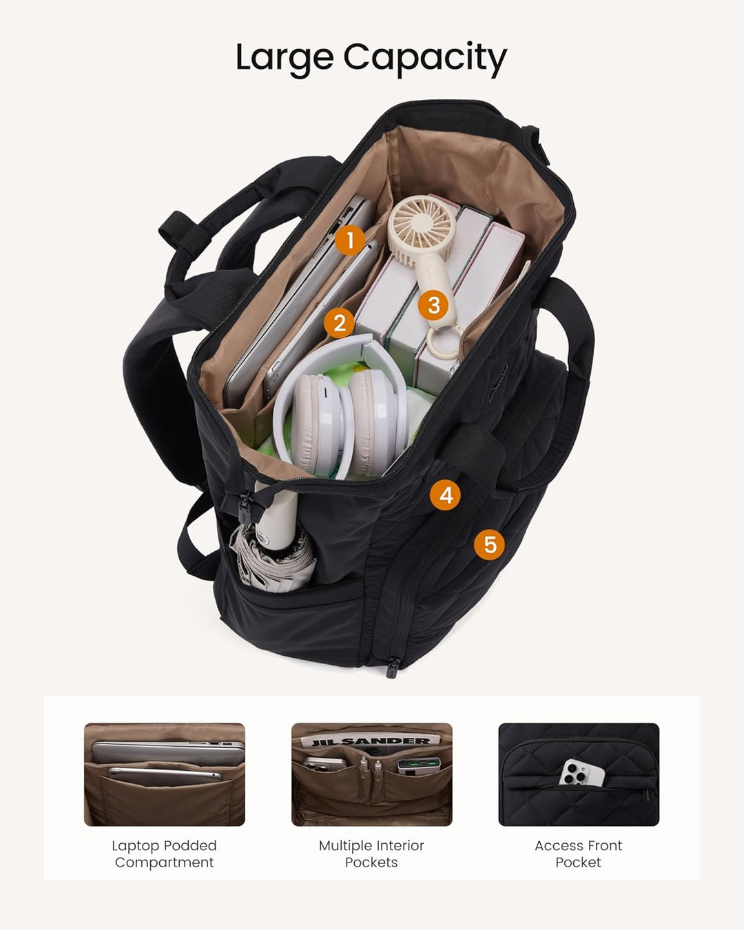 LOVEVOOK Mochila para laptop para mujer, mochila de viaje de trabaj...