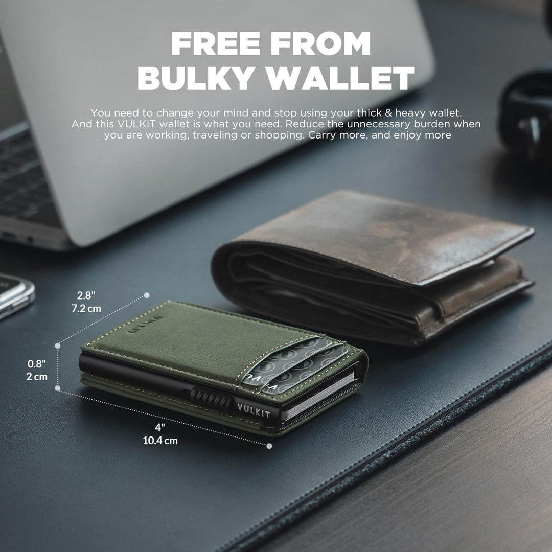 VULKIT - Billeteras delgadas para hombres; cartera desplegable con...