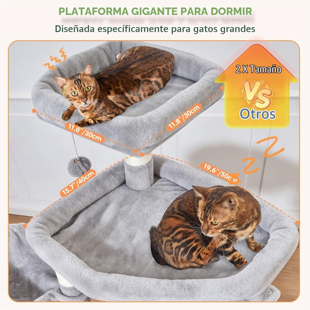 Taoqimiao Árbol para gatos de 79 pulgadas, torre grande alta para gatos