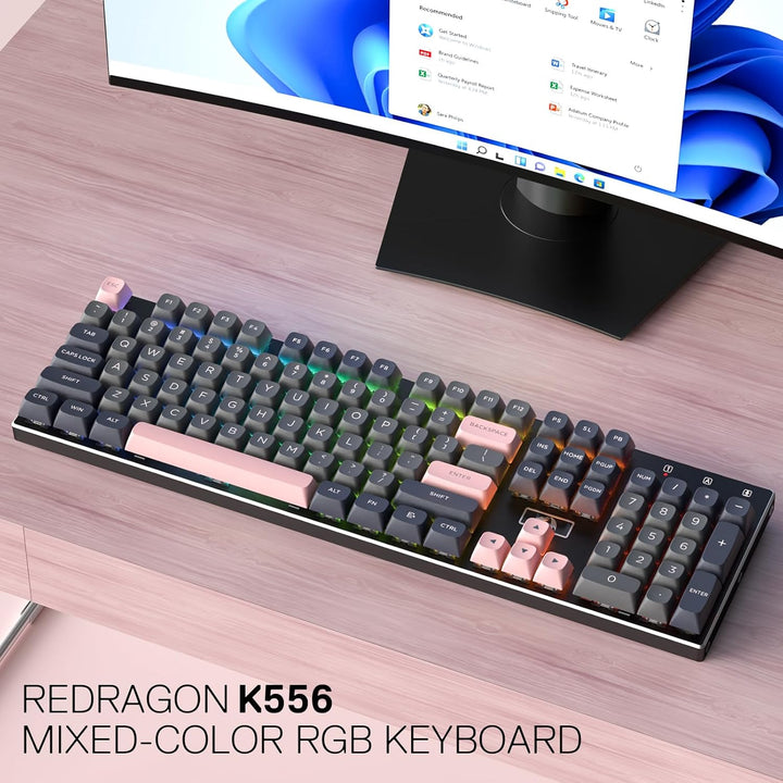 Redragon K556 SE - Teclado para juegos con cable, teclado mecánico...