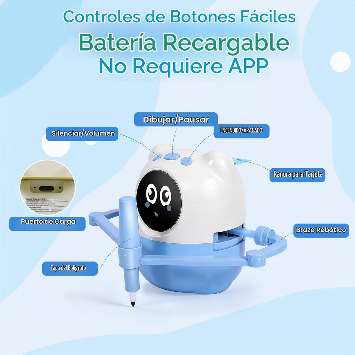 Robot de dibujo para niños, 150 tarjetas de juguete para edades de 3, 4, 5