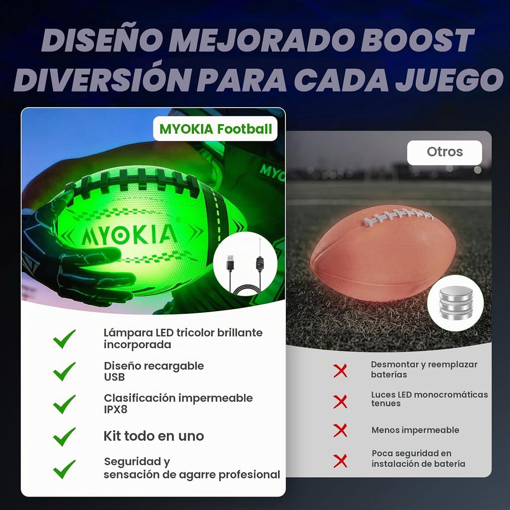 Fútbol con luz RGB, bola tricolor que brilla en la oscuridad, tamaño 6