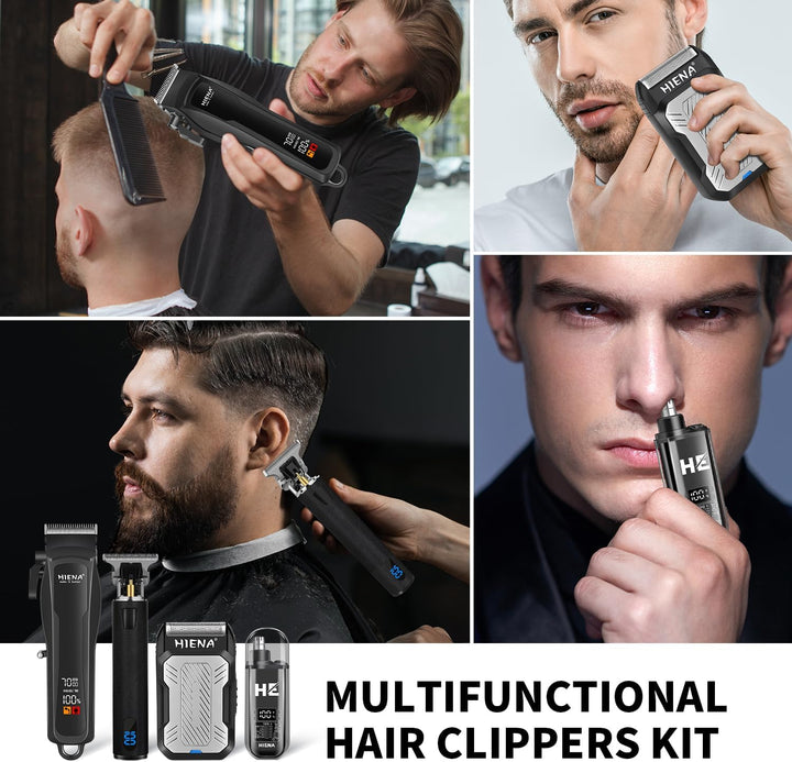 HIENA PRO - Cortadora de pelo inalámbrica para hombre, kit de peluq...