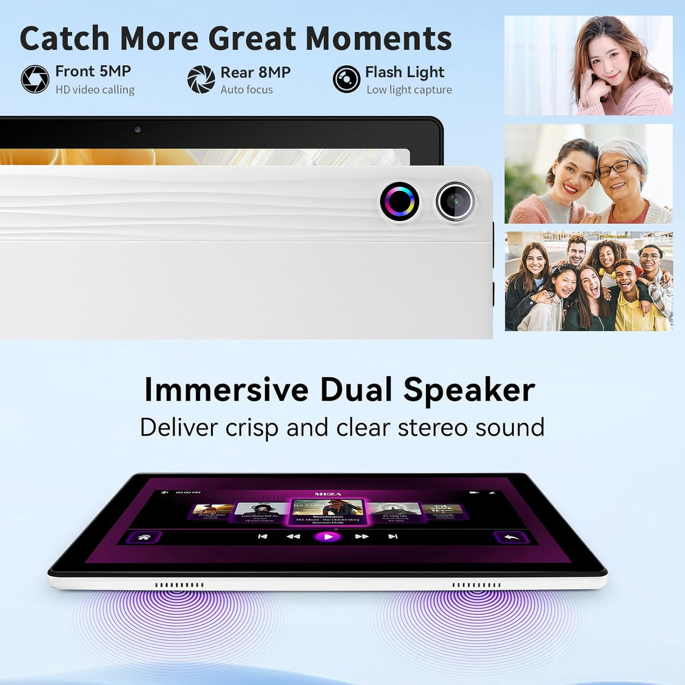 Gleeso Tableta mejorada 2026, tableta Android de 10 pulgadas, Octa-...