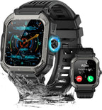 Reloj inteligente para hombre, rastreador de ejercicio: relojes digitales militares para hombre, Bluetooth, responder llamadas, correr, impermeable, teléfonos Android, iPhone, Samsung, monitor de sueño, podómetro