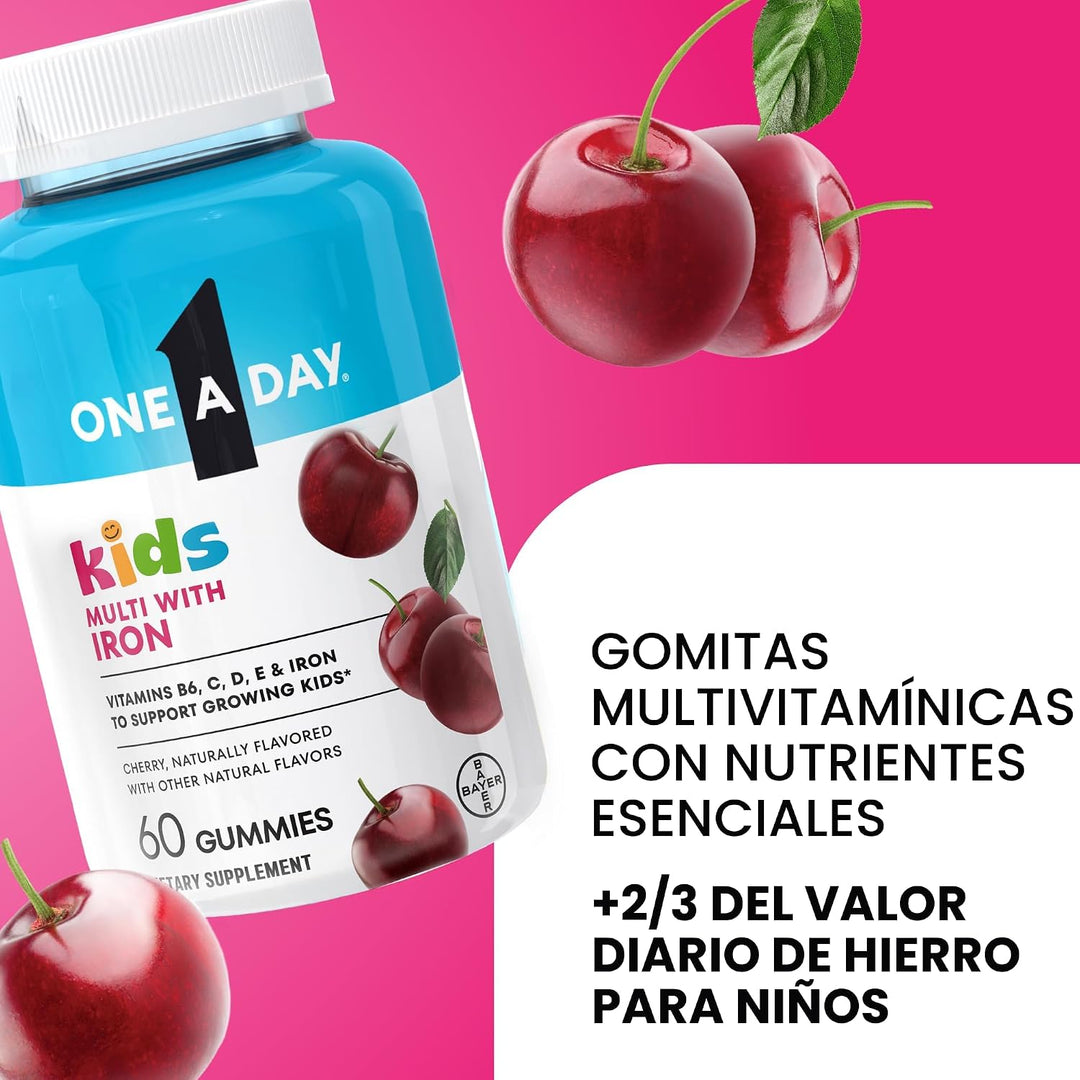 One A Day Multivitamínico para Niños con Hierro en Gomitas, Vitamin...