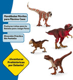 Schleich Dinosaurios – Juego de 4 piezas de dinosaurios rojos para niños y niñas – con figura de T Rex, Allosaurus, Intrepidus y Majungasaurus – Figura de dinosaurio realista de la era jurásica para