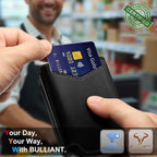 BULLIANT Billetera de cuero para hombre, tarjetero con clip para di...