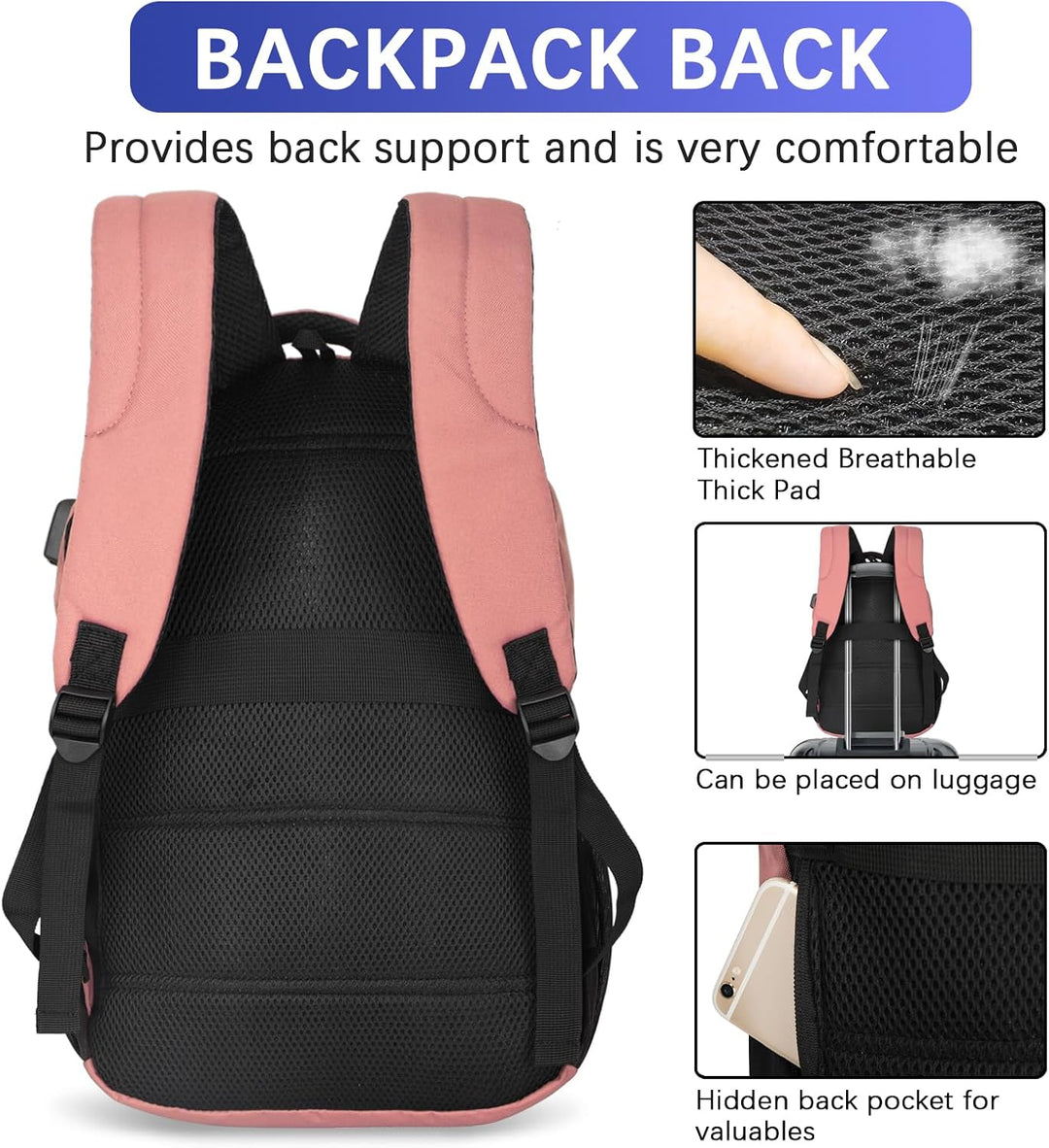 LARIPOP - Mochila para laptop de viaje de 15.6 pulgadas, mochila pa...
