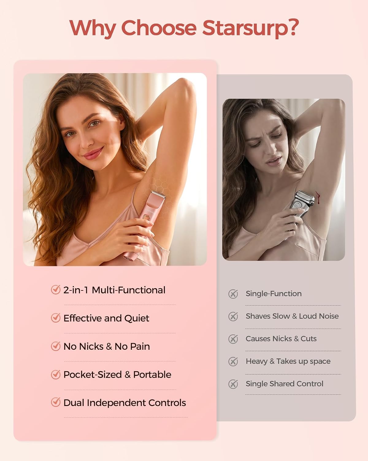 Recortadora de bikini para mujer, maquinilla de afeitar y afeitador...