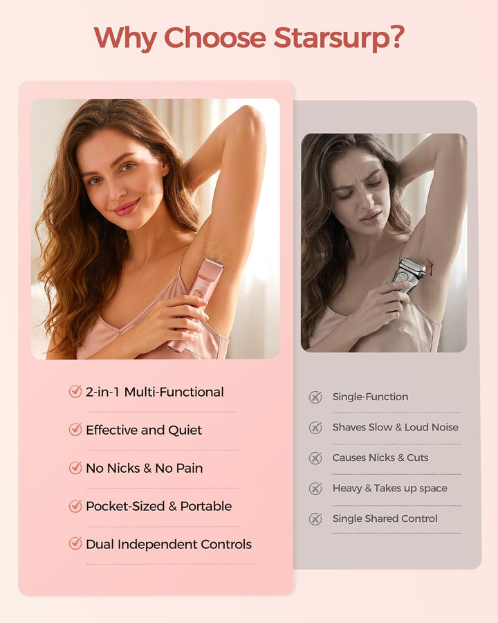 Recortadora de bikini para mujer, maquinilla de afeitar y afeitador...