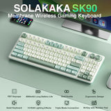 SOLAKAKA SK90 Teclado inalámbrico para juegos al 75% con perilla mu...