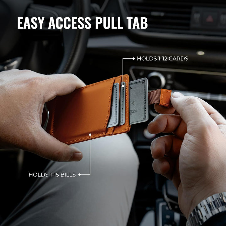 Kingly Billetera de cuero con clip para efectivo para hombre, carte...