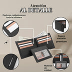 Billetera para hombre con soporte extraíble para identificación, bloqueo