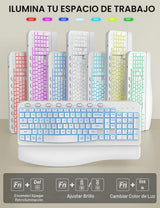 SABLUTE Combo de teclado y mouse inalámbricos, onda ergonómica con...
