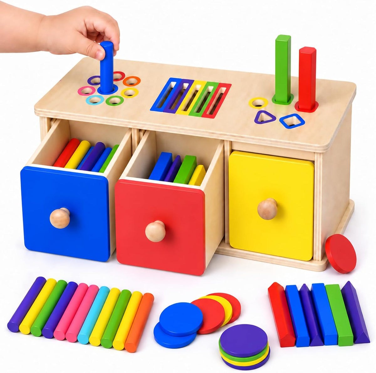 Juguetes Montessori para niños y niñas de 1, 2 y 3 años, juguete de