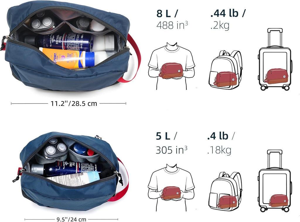 Neceser de viaje 8L, cubo de embalaje grande con compartimiento húmedo y seco de TPU impermeable