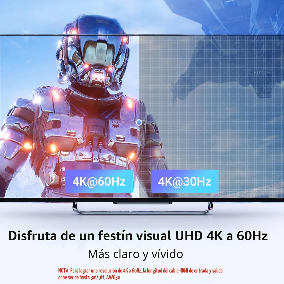 UGREEN Switch HDMI 5 en 1 Salida, 4K@60Hz, con Control Remoto, HDR, VRR, 3D, Negro