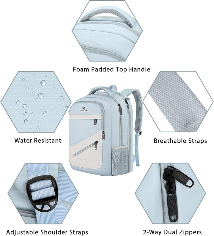 MATEIN Mochila grande para laptop de 30 L, elegante mochila de trab...