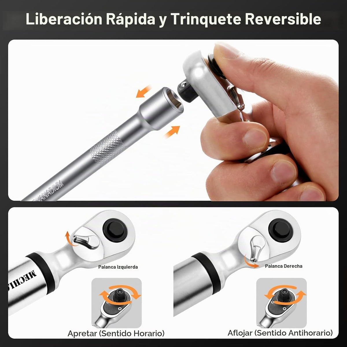 Llave dinamométrica digital, 3/8 pulgadas, 5-99.6 ft-lb, 2% de