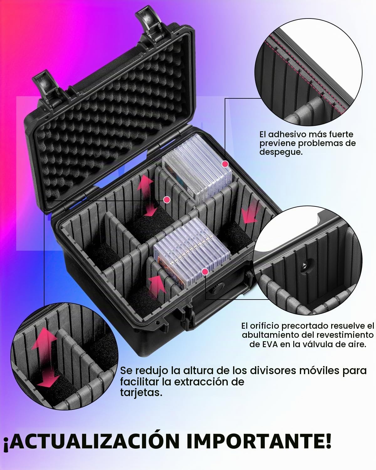 Estuche rígido para tarjetas deportivas con grado de comercio