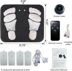 Masajeador de pies portátil, estimulador de circulación recargable con 8 modos, 19 intensidades, 4 almohadillas corporales, diseño ligero para el hogar, viajes, oficina