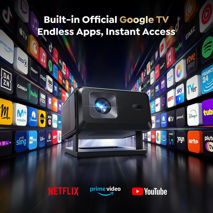 Proyector inteligente [Google TV integrado y soporte 4K] con WiFi y...