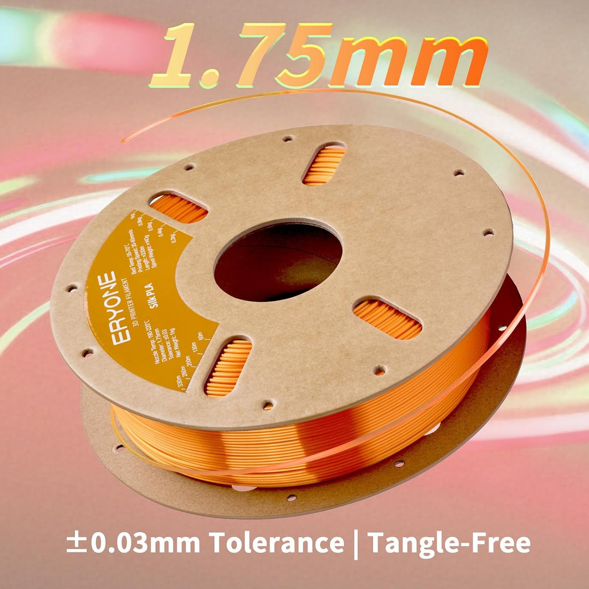 ERYONE Filamento PLA de seda para impresora 3D, 0.069 in +\/- 0.001...